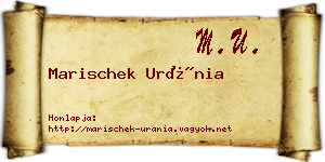 Marischek Uránia névjegykártya